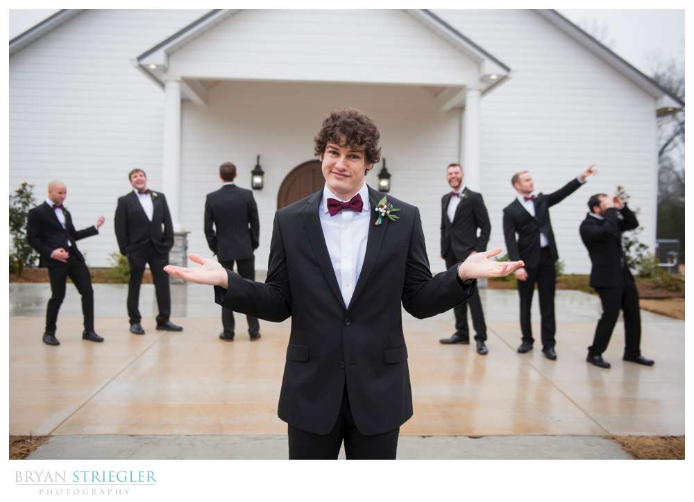 groomsmen being silly